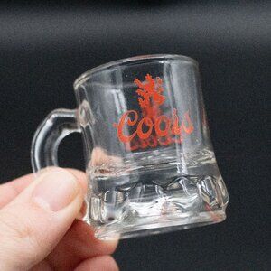 Vintage Coors Mini Cup Mug Shaped Molson Coors Promotional Shot Glass 2" Tall